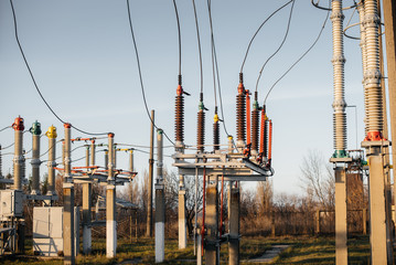 Electrical substation equipment. Transformers, disconnectors. Power engineering