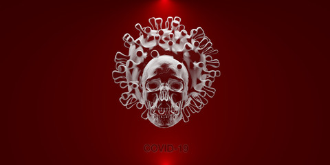 COVID19 deadly virus Novel Coronavirus SARS-CoV-2, 3d render