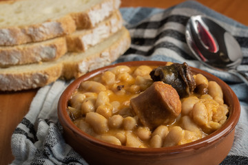 Asturian fabada, typical Spanish food