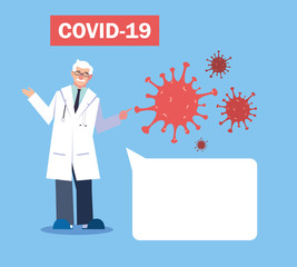 doctor explain Infographics how prevent the spread of covid 19