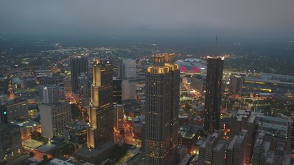 Fototapeta na wymiar Atlanta, Georgia Downtown Early Morning - March 2020 