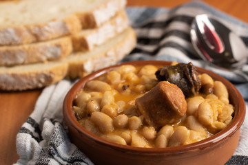 Asturian fabada, typical Spanish food