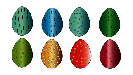 Ostereier 8 Stk. bunt mit Farbverlauf und Punkte - Muster 