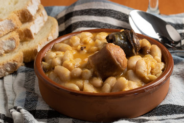 Asturian fabada, typical Spanish food