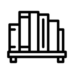 bookshelf icon vector. bookshelf sign. isolated contour symbol illustration