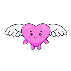Illustration of Cute Winged Love Characters