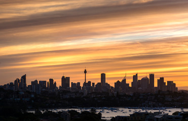 Fototapeta na wymiar Sydney Harbor at sunset, Australia