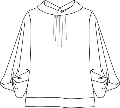 black and white blouse with long sleeves clip art preview