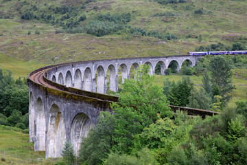 Glenfinnan - Skye Island (Scotland), UK - August 15, 2018: Glenfinnan Viaduct, Scotland, United Kingdom