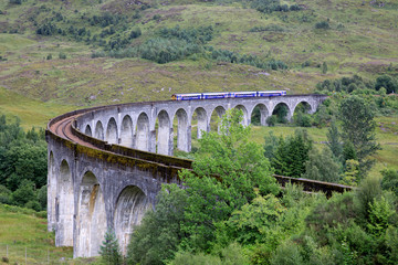 Glenfinnan - Skye Island (Scotland), UK - August 15, 2018: Glenfinnan Viaduct, Scotland, United Kingdom