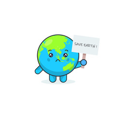 Cute Earth Characters Hold The Boards