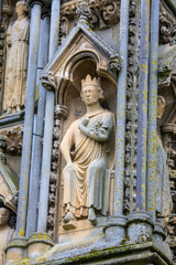 Exterior Sculptures at Wells Cathedral in Somerset, UK