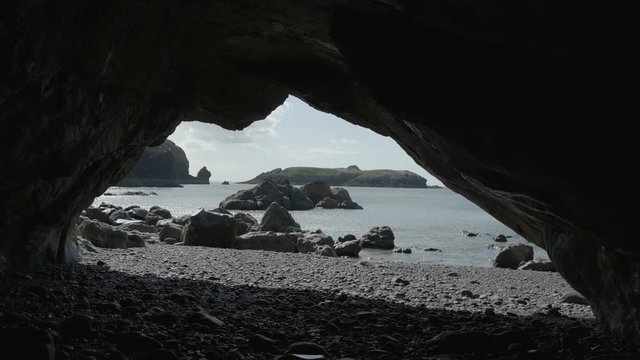 A cave in Cornwall, England. 
