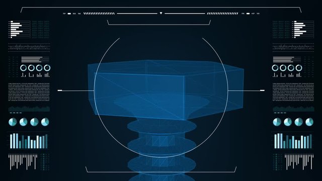 3d animation of rotating bolt. Symbol of industry equipment or mechanical services.