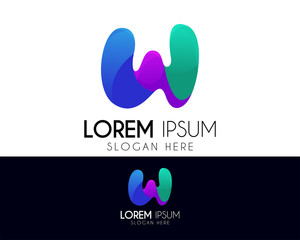 Creative letter W vector logo design. With colorful style concept. Modern abstract symbol. Perfect icon for your brand identity. Graphic design elements