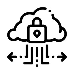 protection cloud icon vector. protection cloud sign. isolated contour symbol illustration