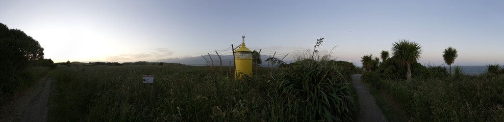 Panorama am gelben Leuchtturm am Point Kean