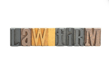 Law Firm in wood block letters