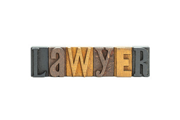 Lawyer in wood block letters