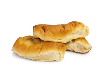 freshly baked bread on white background. (clipping path)