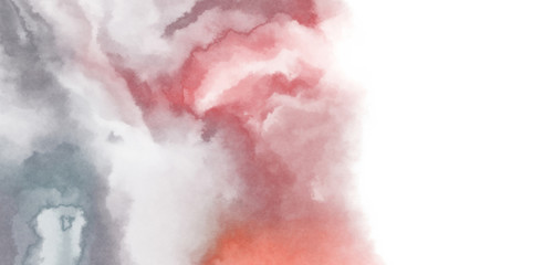 Fototapeta premium Abstract colorful watercolor on white background. Digital art painting.