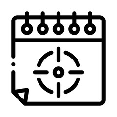 target on sheet icon vector. target on sheet sign. isolated contour symbol illustration