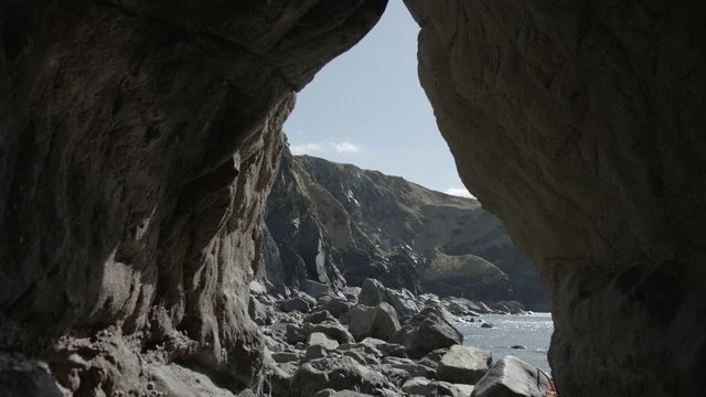 A cave in Cornwall, England. 