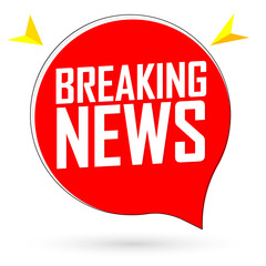 Breaking News, banner design template, speech bubble, vector illustration