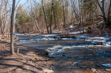 Baird Creek waterfall on the Niagara Escarpment, medium view.