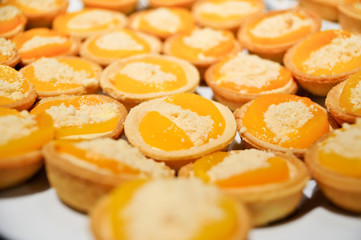 Different variety of egg tarts