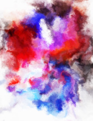 Watercolor painted background. Abstract Illustration wallpaper. Brush stroked painting. 2D Illustration.