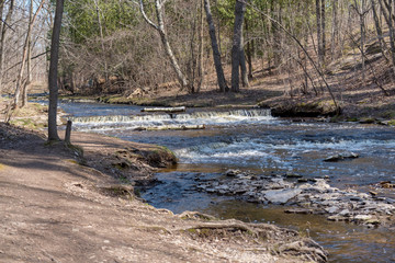 Baird Creek waterfall on the Niagara Escarpment, medium view.