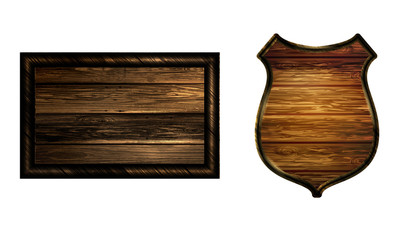 Vector realistic illustration of wooden signboard