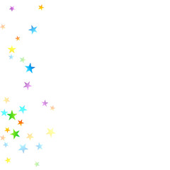 Rainbow Festive Confetti. Carnival Star Falling.