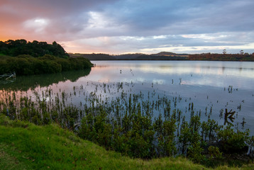 Sunset in Bay of Islands, New Zealand