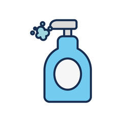 antibacterial gel bottle icon, line fill style
