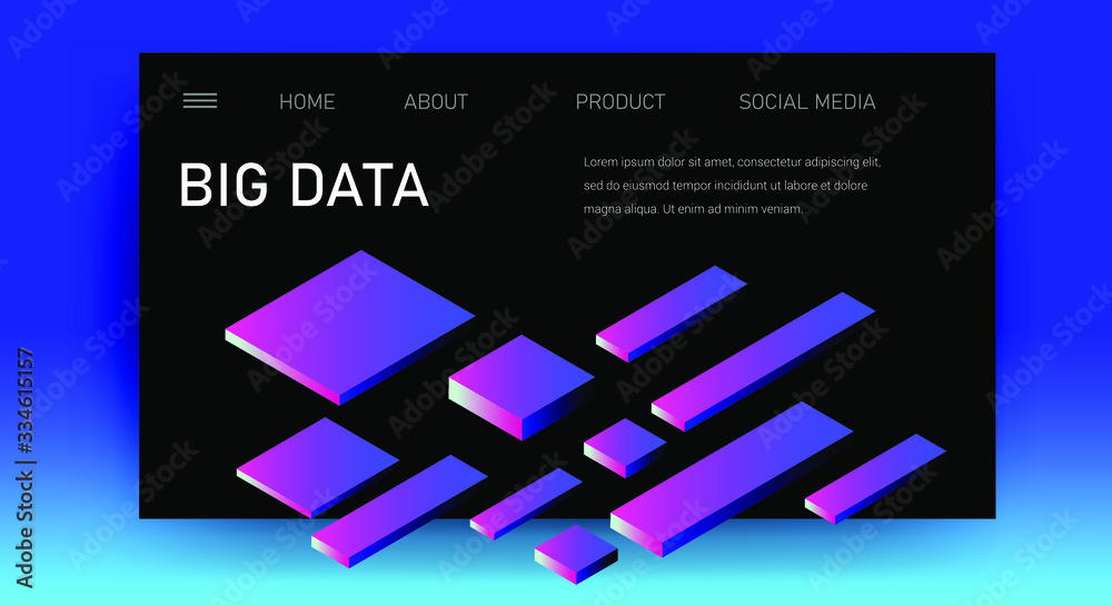 Poster Web site template for Big Data  analysis, Artificial intelligence and  Information science.