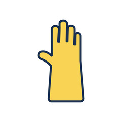 cleaning glove icon, line fill style