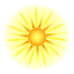 yellow sun with rays and halo