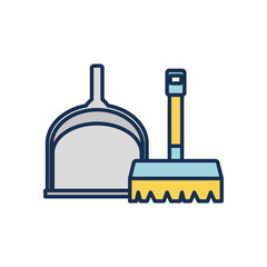 Obraz premium brush and dust icon, line fill style