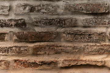 Exposed brick background, old and forgotten view