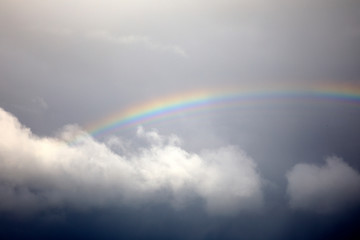 Loch Nell (Scotland), UK - August 15, 2018: A rainbownear Loch Nell, Scotland, United Kingdom