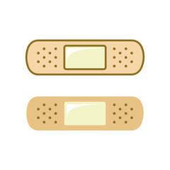 Adhesive plaster bandage design colored style set. Simple vector illustration icon logo sign symbol representation for medical needs or care, first aid, doctor, nurse, hospital, etc.