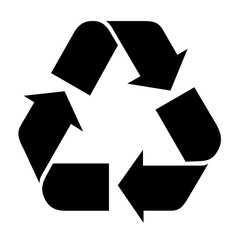 リサイクルマークのベクターアイコン　白い背景のリサイクルシンボル