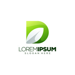 D leaf logo design vector illustration