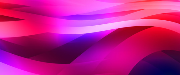 Abstract background with colorful gradient. Vibrant graphic wallpaper with stripes design. Fluid 2D illustration of modern movement.