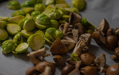 mushrooms and cabbage