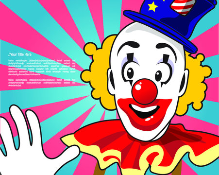 Retro clown design template
