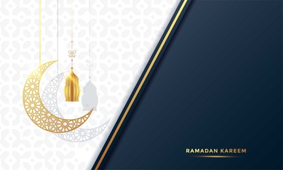 ramadan kareem islamic greeting card background vector illustration - obrazy, fototapety, plakaty
