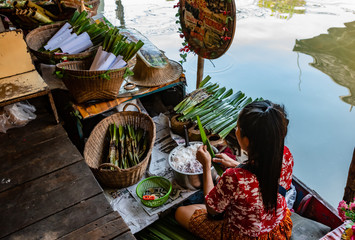 Floating market, Thailand